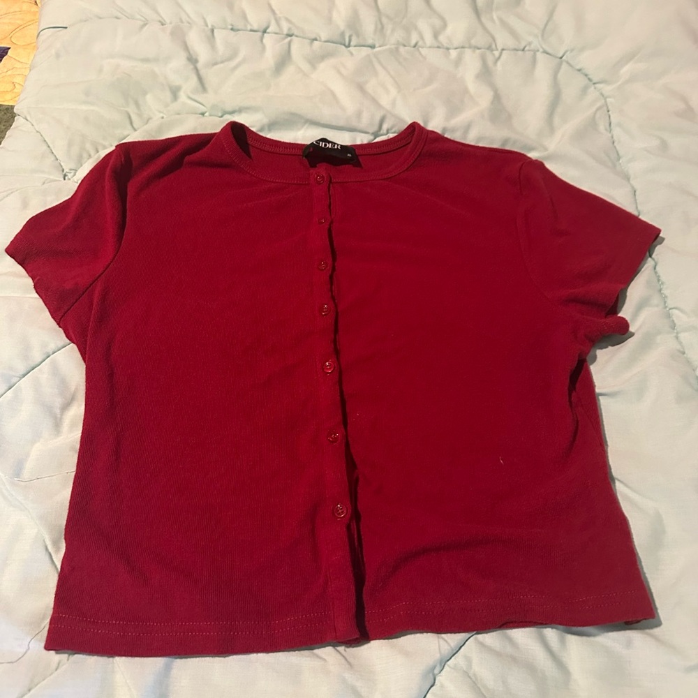 Cider Deep Red Button-Down Shirt